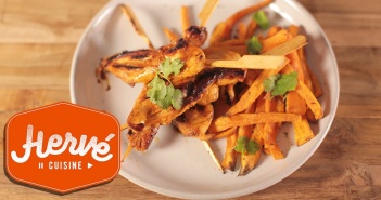 Poulet frites patate douce à ma sauce