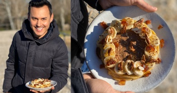 Recette pancakes healthy aux graines, banane et miel Hervé Cuisine sur le pont d'avignon